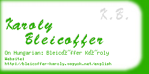 karoly bleicoffer business card